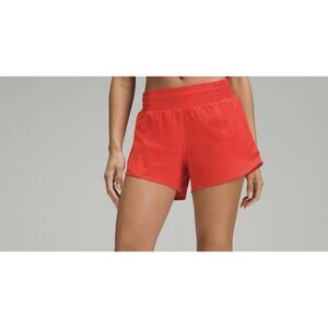 Lululemon Hotty Hot High-Rise Lined Short 4" Hot Heat Size 6